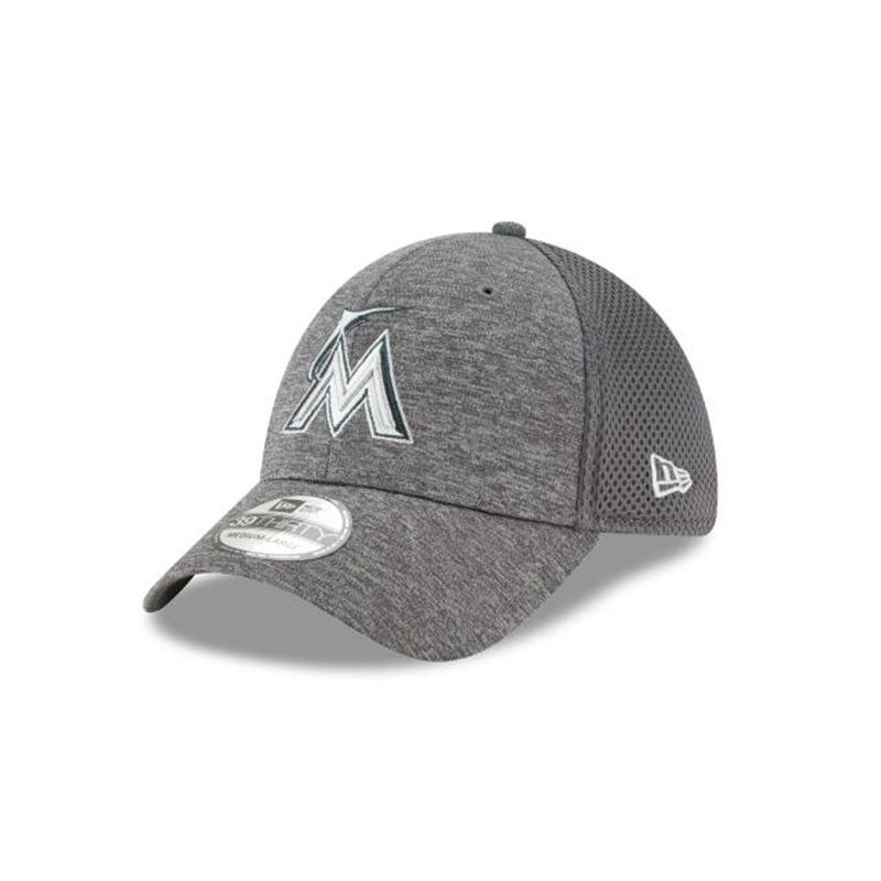 MLB Miami Marlins Classic Neo 39Thirty Stretch Fit (VDK9271) - Grey New Era Caps